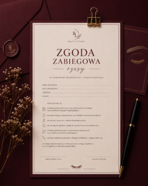 Zgoda na wykonanie zabiegu - lifting i laminacja rzęs